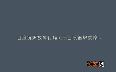 白浪锅炉故障代码p25 白浪锅炉故障代码p25