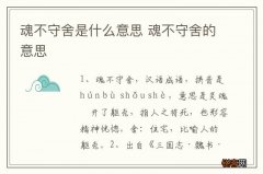 魂不守舍是什么意思 魂不守舍的意思