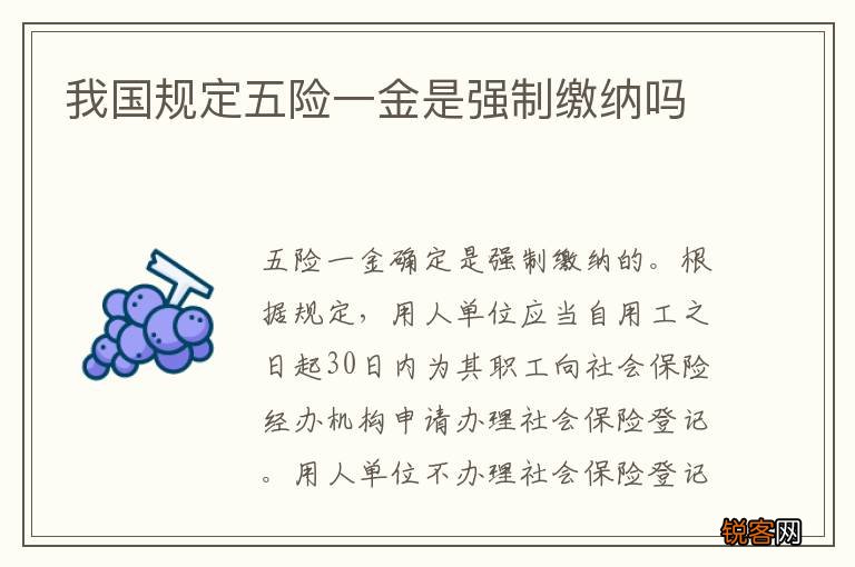 我国规定五险一金是强制缴纳吗