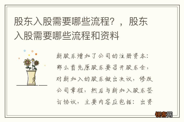 股东入股需要哪些流程？，股东入股需要哪些流程和资料