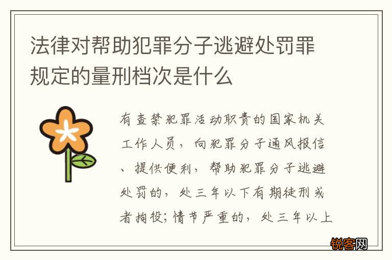 法律对帮助犯罪分子逃避处罚罪规定的量刑档次是什么