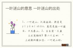 一叶迷山的意思 一叶迷山的出处
