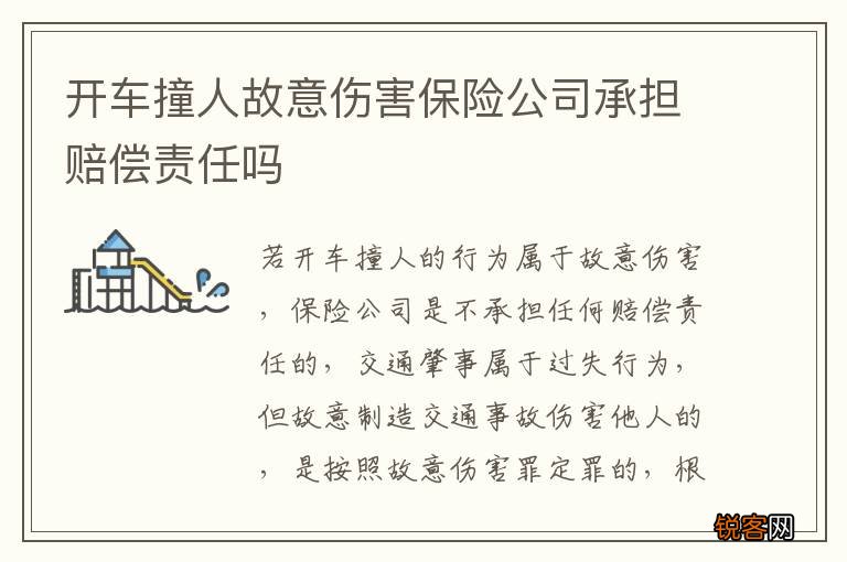 开车撞人故意伤害保险公司承担赔偿责任吗