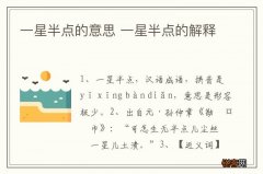 一星半点的意思 一星半点的解释