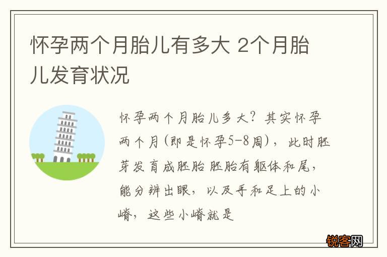 怀孕两个月胎儿有多大 2个月胎儿发育状况
