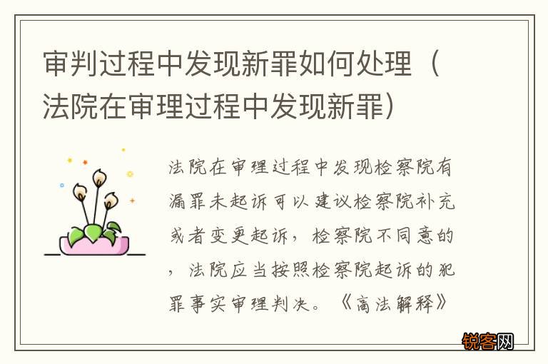 法院在审理过程中发现新罪 审判过程中发现新罪如何处理