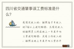 四川省交通肇事误工费标准是什么？