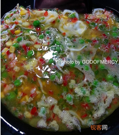 鸡蛋烩虾仁豌豆玉米粒