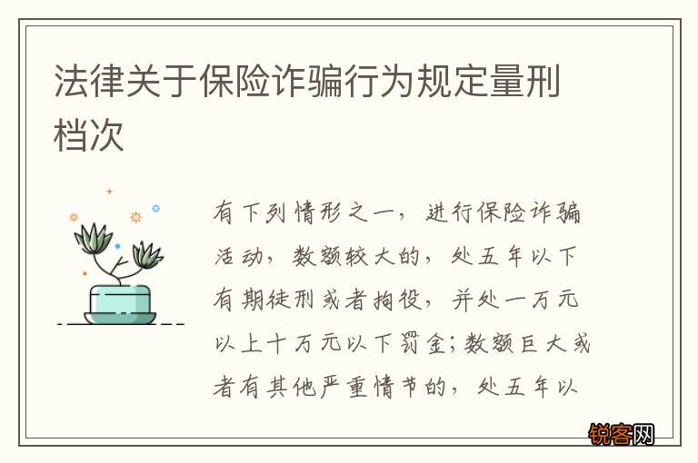 法律关于保险诈骗行为规定量刑档次