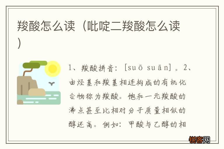吡啶二羧酸怎么读 羧酸怎么读