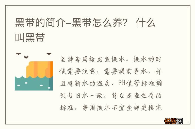 黑带的简介-黑带怎么养？ 什么叫黑带