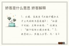 娇客是什么意思 娇客解释