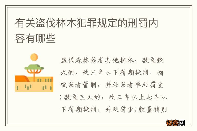有关盗伐林木犯罪规定的刑罚内容有哪些