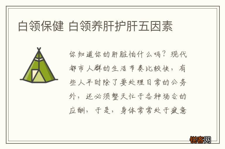 白领保健 白领养肝护肝五因素