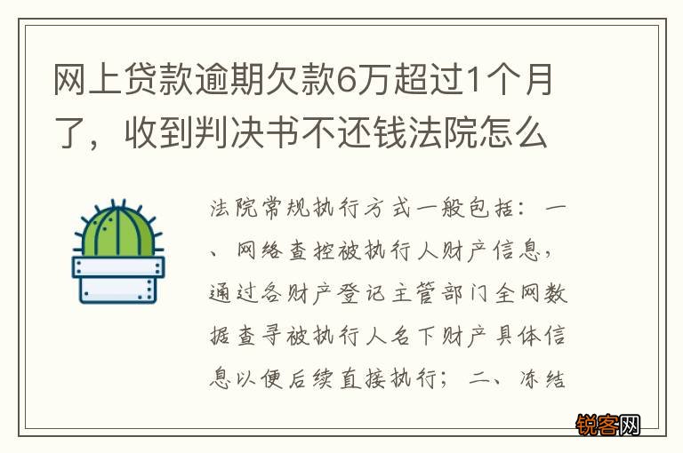 网上贷款逾期欠款6万超过1个月了，收到判决书不还钱法院怎么执行