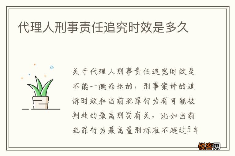 代理人刑事责任追究时效是多久