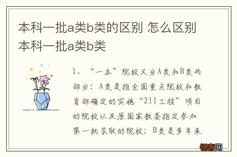 本科一批a类b类的区别 怎么区别本科一批a类b类