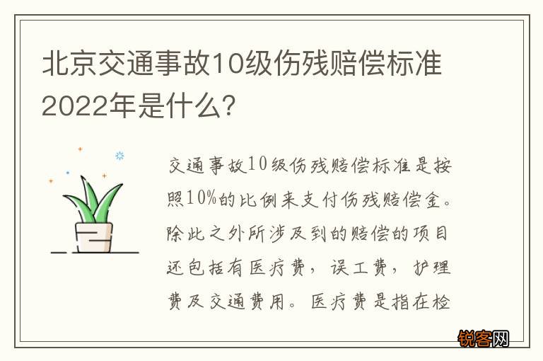 北京交通事故10级伤残赔偿标准2022年是什么？