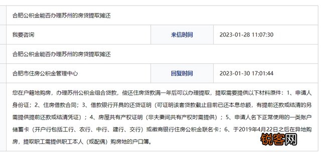 合肥公积金能否办理苏州的房贷提取摊还？官方回复