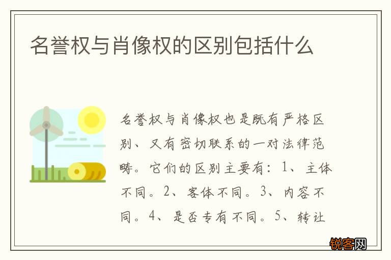 名誉权与肖像权的区别包括什么