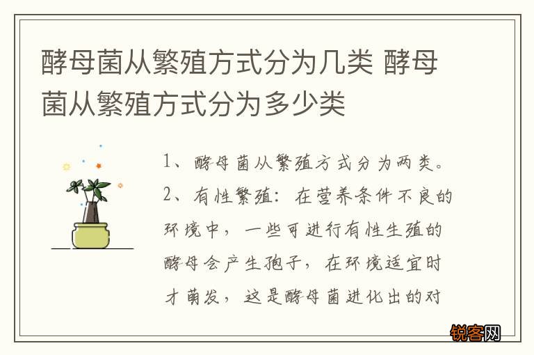酵母菌从繁殖方式分为几类 酵母菌从繁殖方式分为多少类