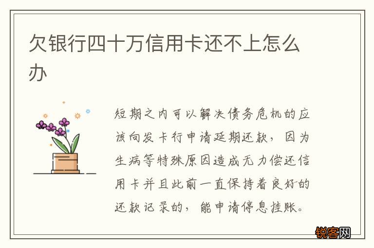 欠银行四十万信用卡还不上怎么办