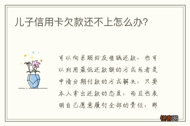 儿子信用卡欠款还不上怎么办？