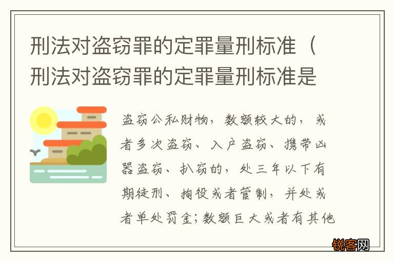 刑法对盗窃罪的定罪量刑标准是多少 刑法对盗窃罪的定罪量刑标准