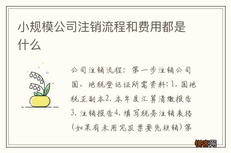 小规模公司注销流程和费用都是什么