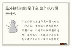 监外执行指的是什么 监外执行属于什么