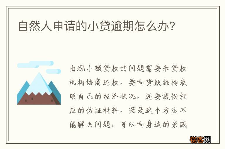 自然人申请的小贷逾期怎么办？