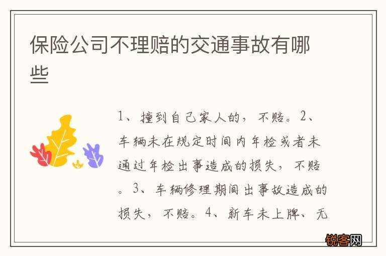 保险公司不理赔的交通事故有哪些