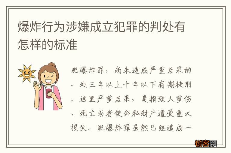爆炸行为涉嫌成立犯罪的判处有怎样的标准