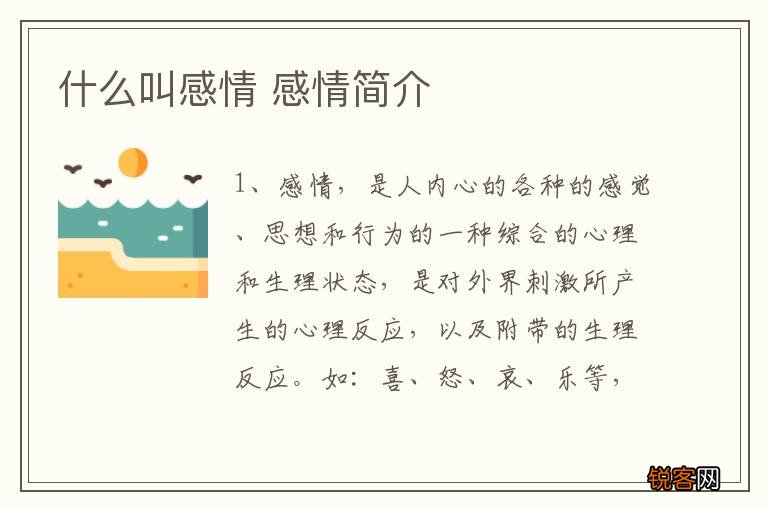 什么叫感情 感情简介