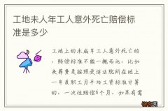 工地未人年工人意外死亡赔偿标准是多少