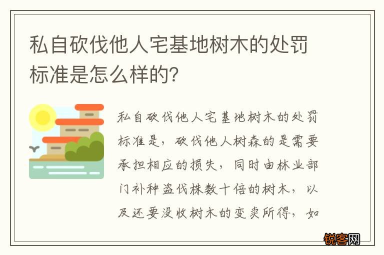 私自砍伐他人宅基地树木的处罚标准是怎么样的？