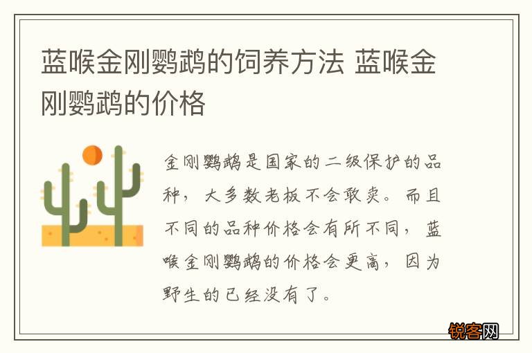 蓝喉金刚鹦鹉的饲养方法 蓝喉金刚鹦鹉的价格