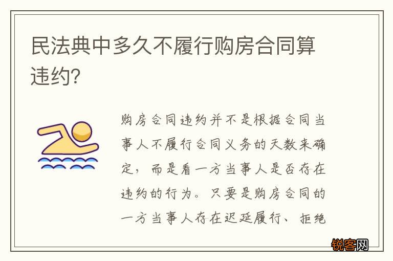 民法典中多久不履行购房合同算违约？