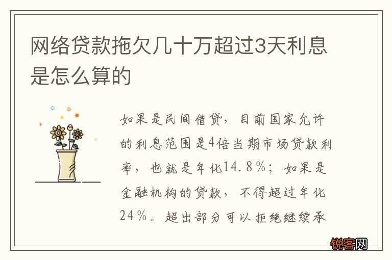 网络贷款拖欠几十万超过3天利息是怎么算的