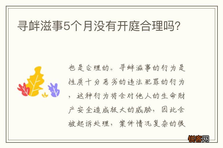 寻衅滋事5个月没有开庭合理吗？