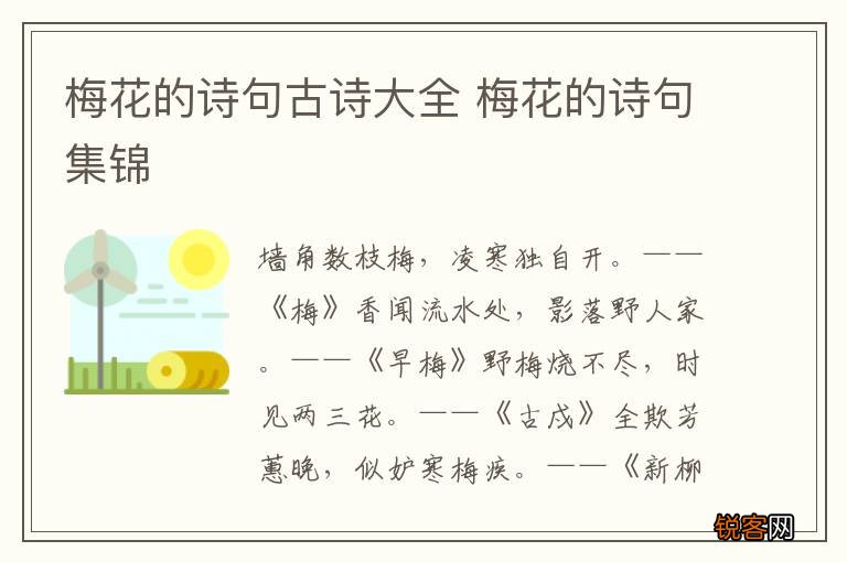 梅花的诗句古诗大全 梅花的诗句集锦
