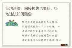 征地违法，间接损失也要赔，征地违法如何赔偿