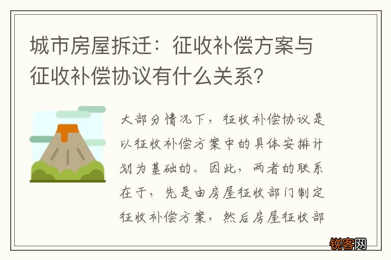 城市房屋拆迁：征收补偿方案与征收补偿协议有什么关系？