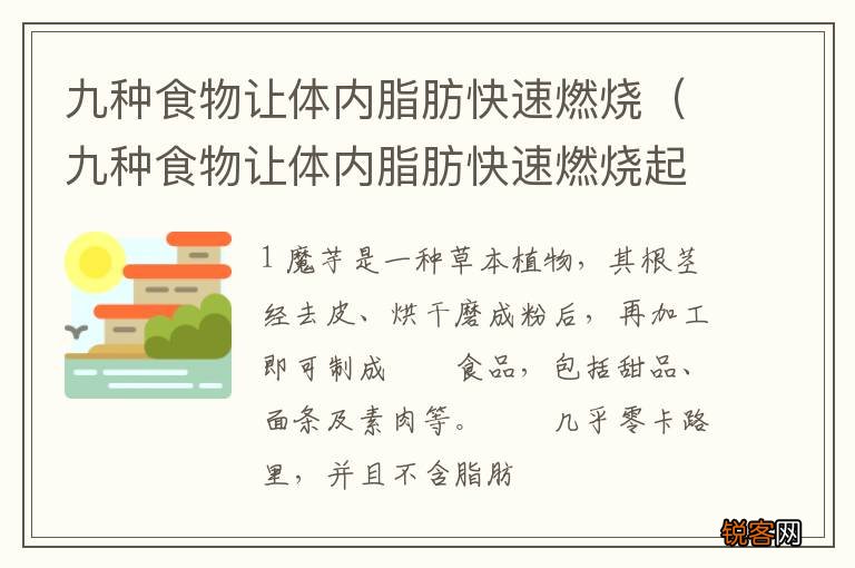 九种食物让体内脂肪快速燃烧起来 九种食物让体内脂肪快速燃烧