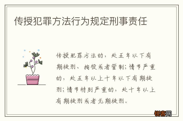 传授犯罪方法行为规定刑事责任