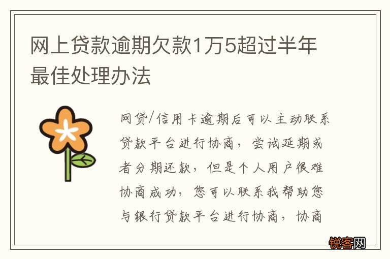 网上贷款逾期欠款1万5超过半年最佳处理办法