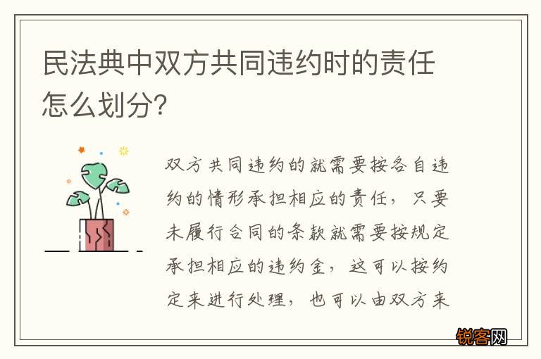 民法典中双方共同违约时的责任怎么划分？