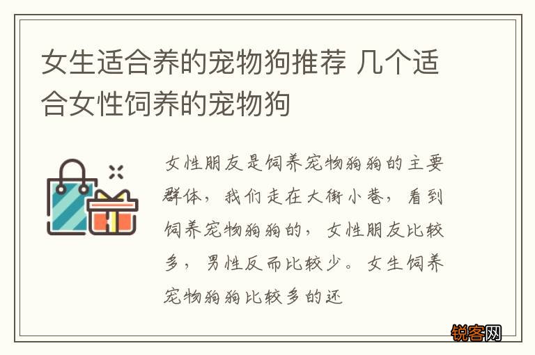女生适合养的宠物狗推荐 几个适合女性饲养的宠物狗