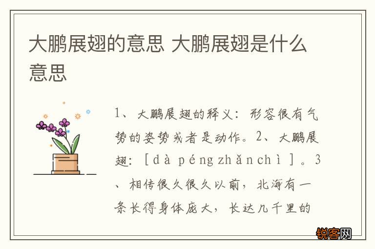 大鹏展翅的意思 大鹏展翅是什么意思