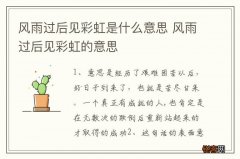 风雨过后见彩虹是什么意思 风雨过后见彩虹的意思